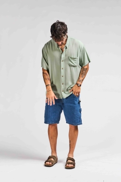 Camisa Lino - Green Pocket