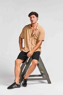 Camisa Lino - Brown Pocket