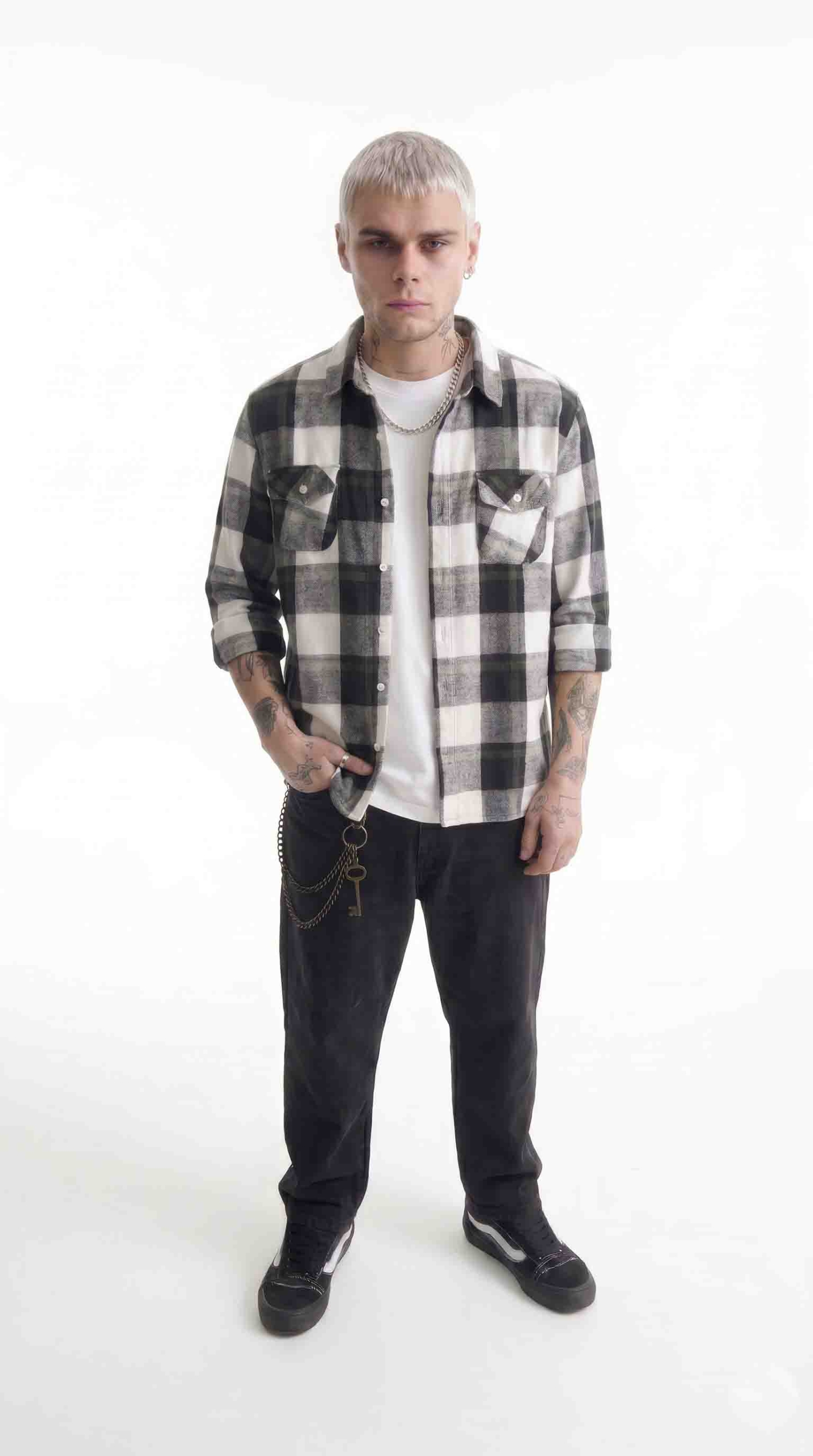 Alternative view of Camisa paño - Black