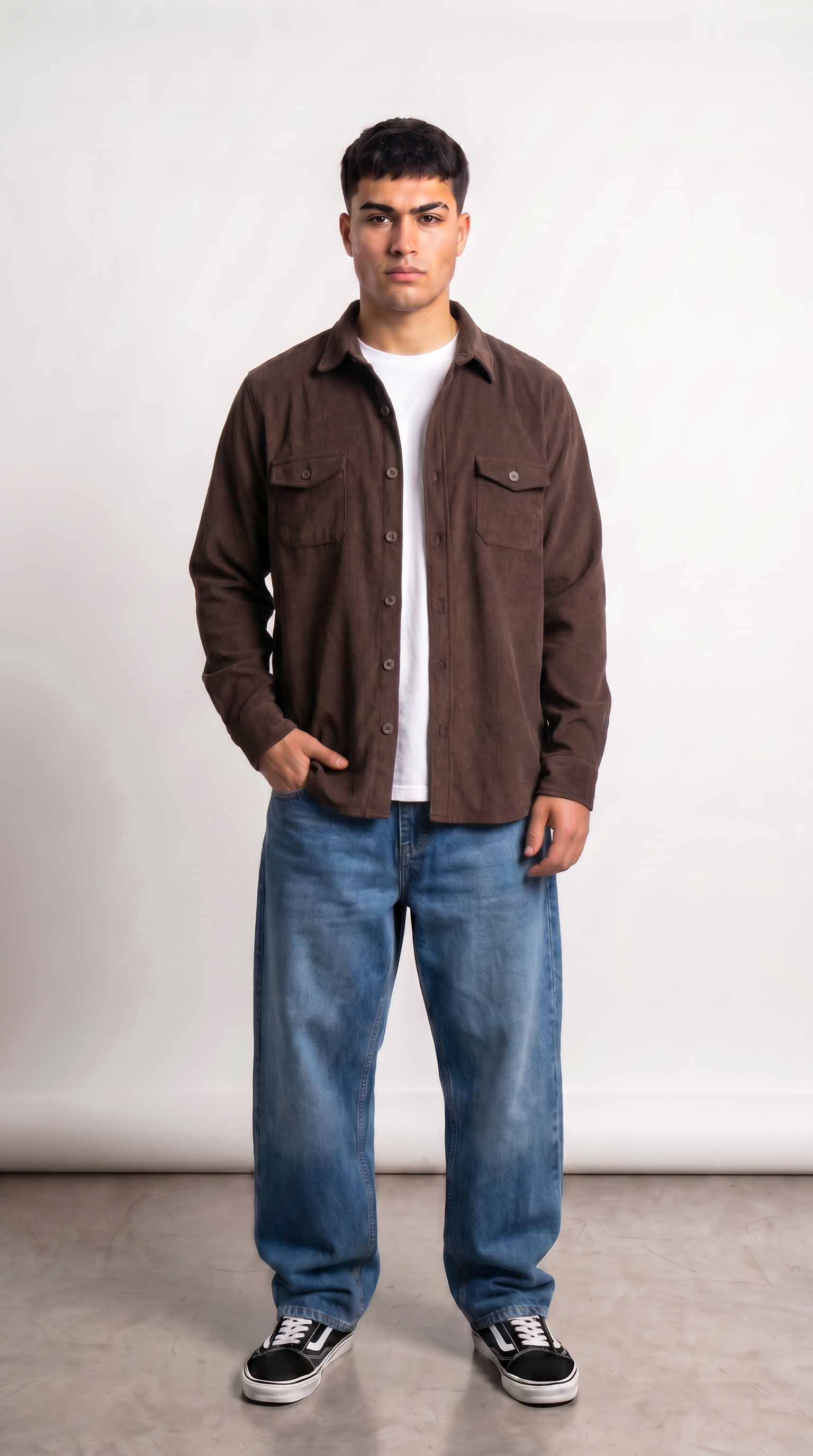 Alternative view of Camisa Corderoy - Roble